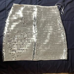 Kaylan silver sequin mini skirt